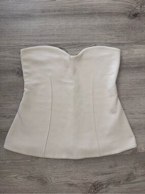 Zara Cream Strapless Structured Corset Top
